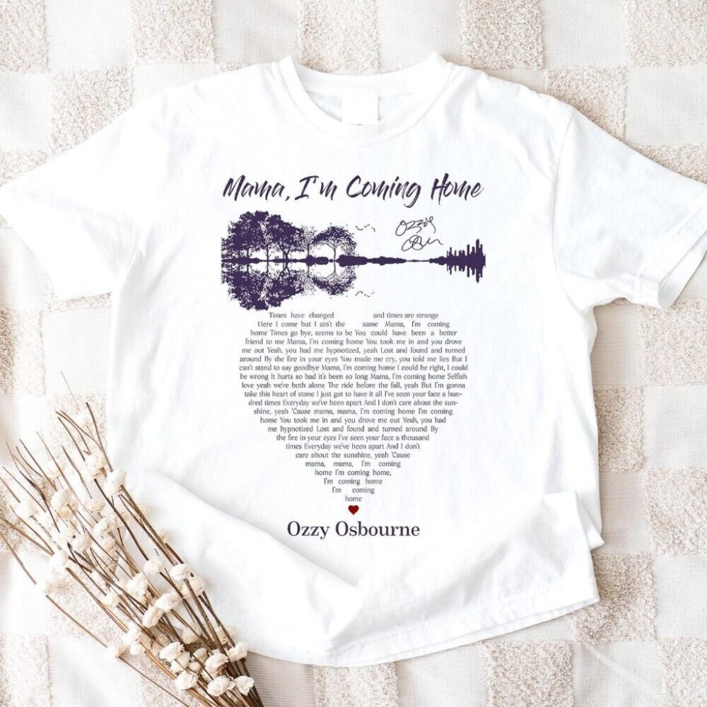 Ozzy Osbourne Mama I’m Coming Home Guitar Shirt Vintage Rock Music Tee Retro 99